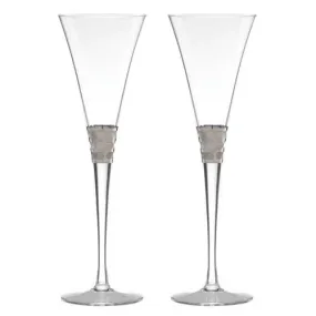 Truro Platinum Toasting Flute Pair